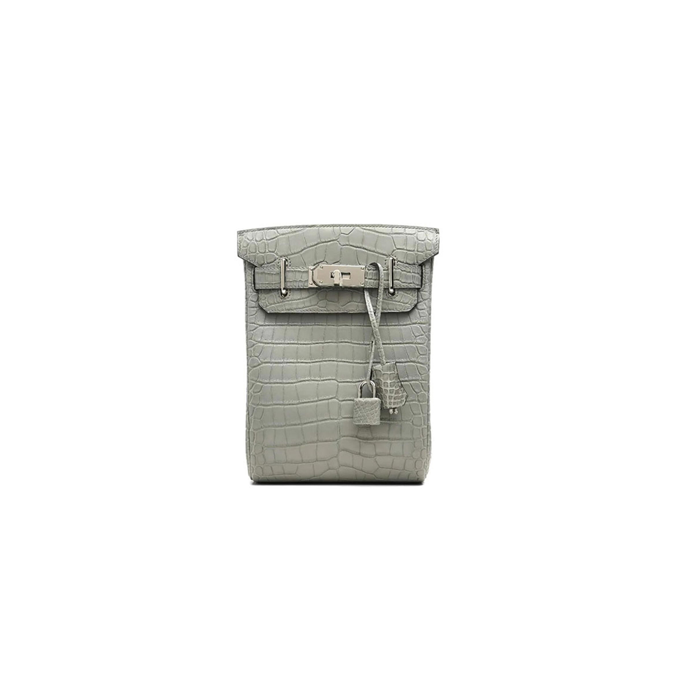 HERMÈS MASTER HAC A DOS PM BACKPACK IN GRIS CIMENT ALLIGATOR (26*17*8cm) 